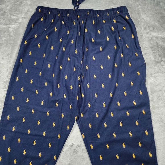 Polo Ralph Lauren Pants Mens XL Navy Cotton Lounge Sleep All Over Pony Preppy - Picture 7 of 7